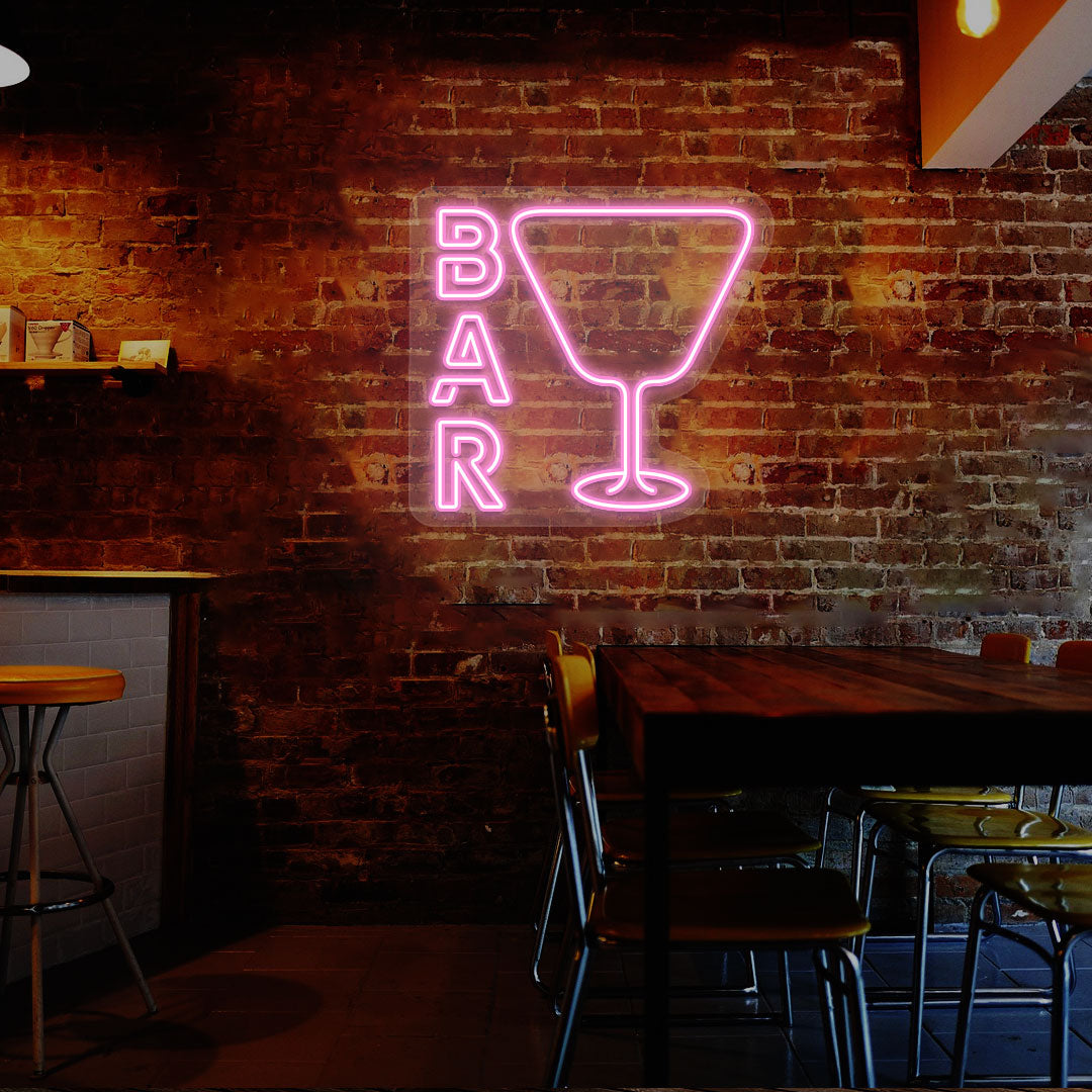 Bar and Glass Neon Sign image 1