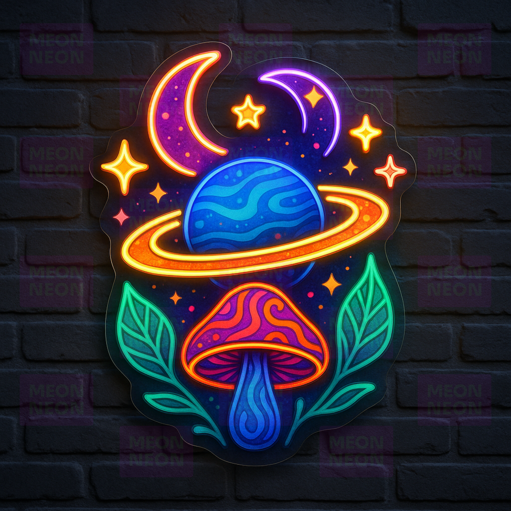 Celestial Mushroom Cosmos LED Neon Sign