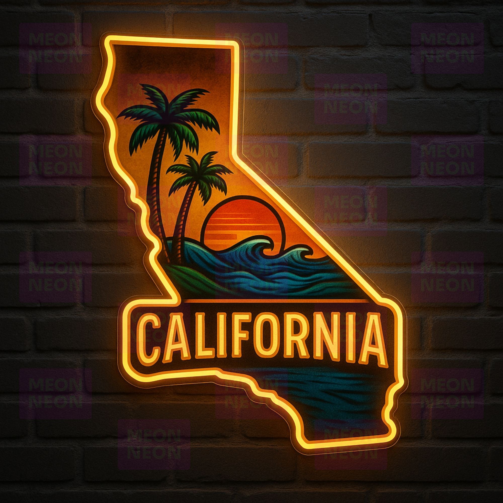 California Classic State Flag Neon Sign