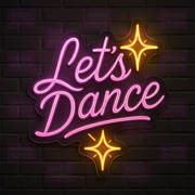 Let's Dance LED Neon Sign - Party Invitation - Celebration Design - Pink & Gold Light