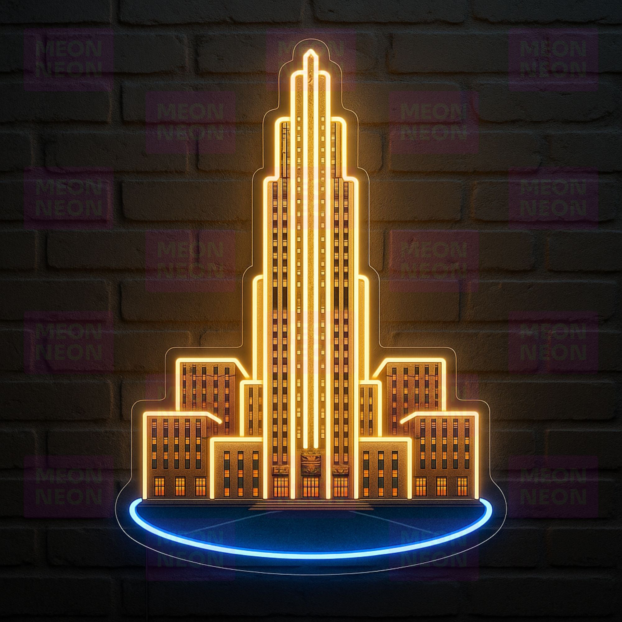 Art Deco Skyscraper Neon Sign