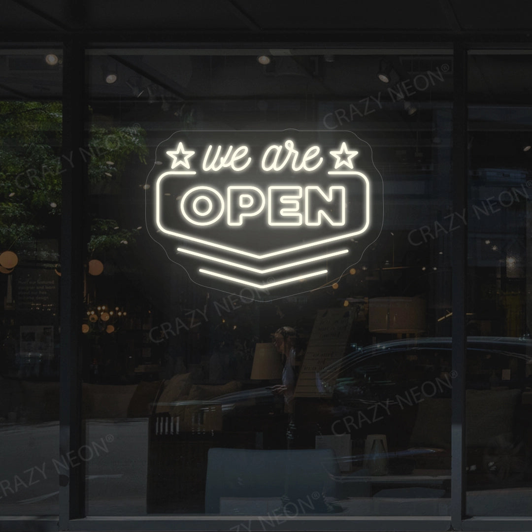 We Are Open Downward Arrow Sign image 9