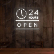 24 Hours Open Sign with Clock image 0