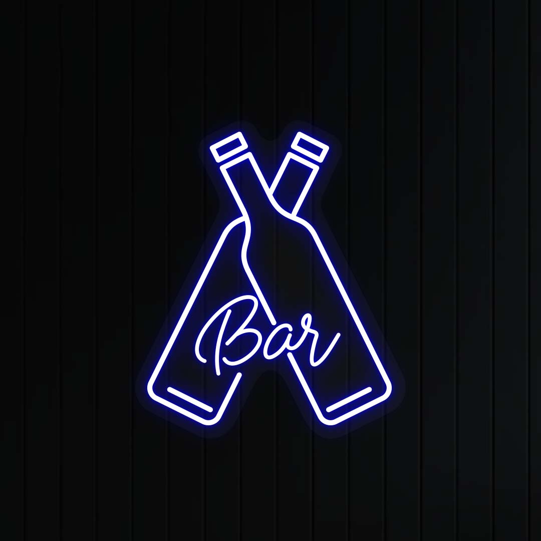 Beer Bottles With Bar Neon Sign image 0