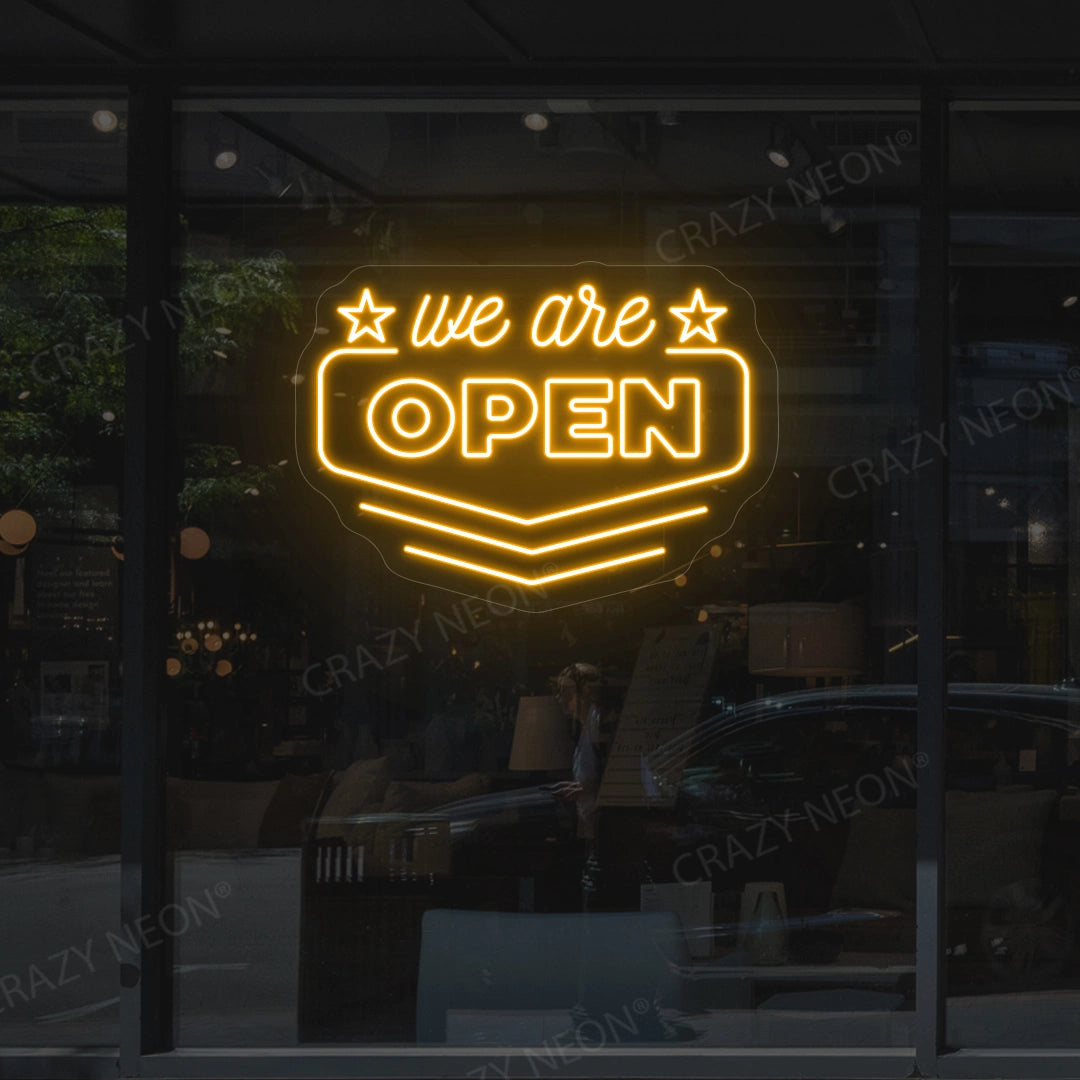 We Are Open Downward Arrow Sign image 6