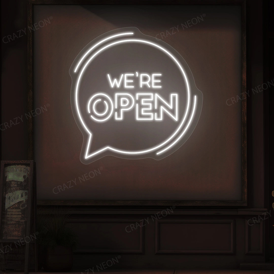 We're Open With Message Icon Sign image 5