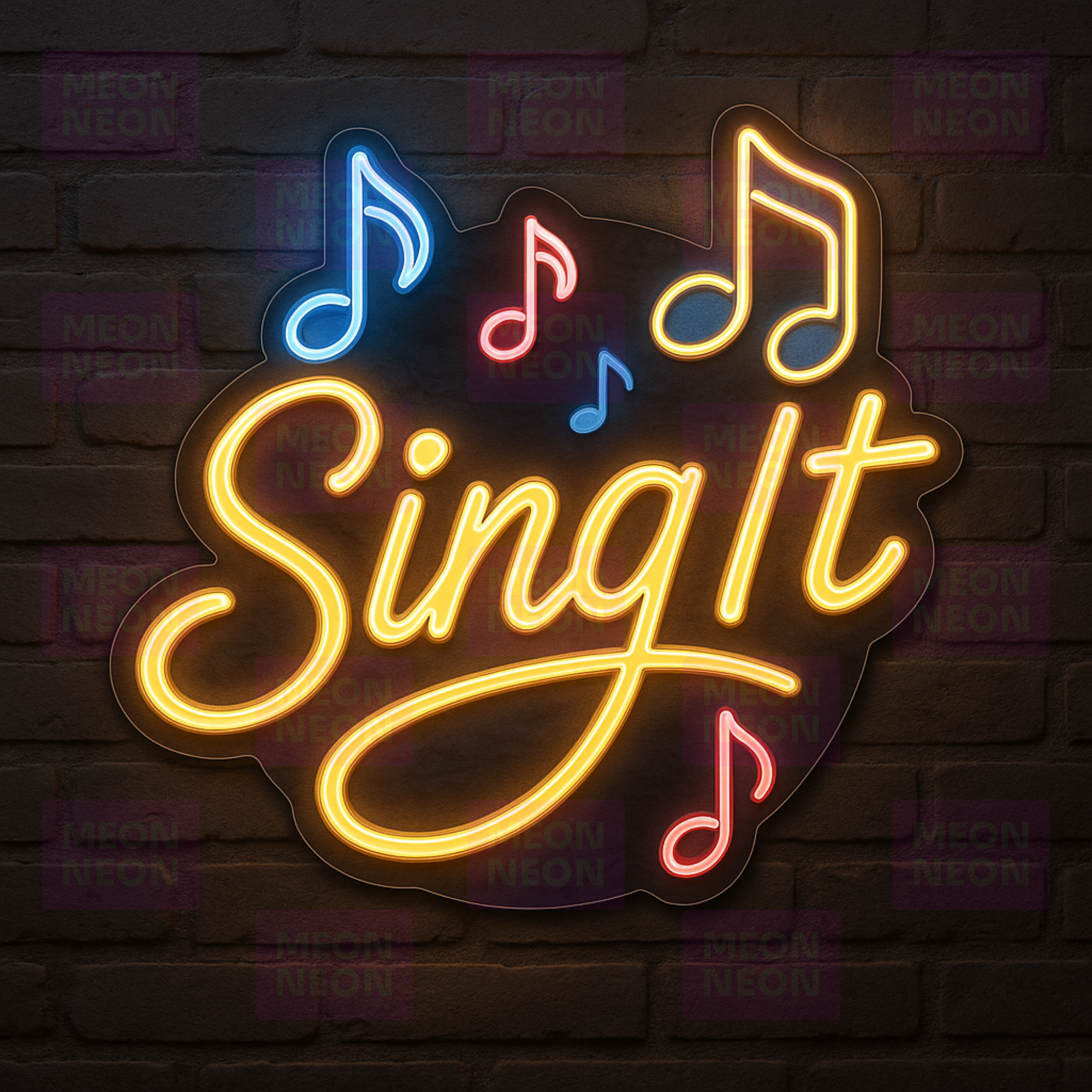 Sing Musical Notes LED Neon Sign - Colorful Music Design - Performance Art - Multi-Color Light