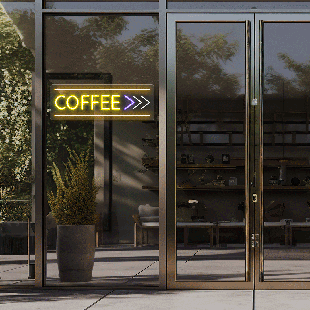 Coffee With Arrow Animated Neon Sign image 2