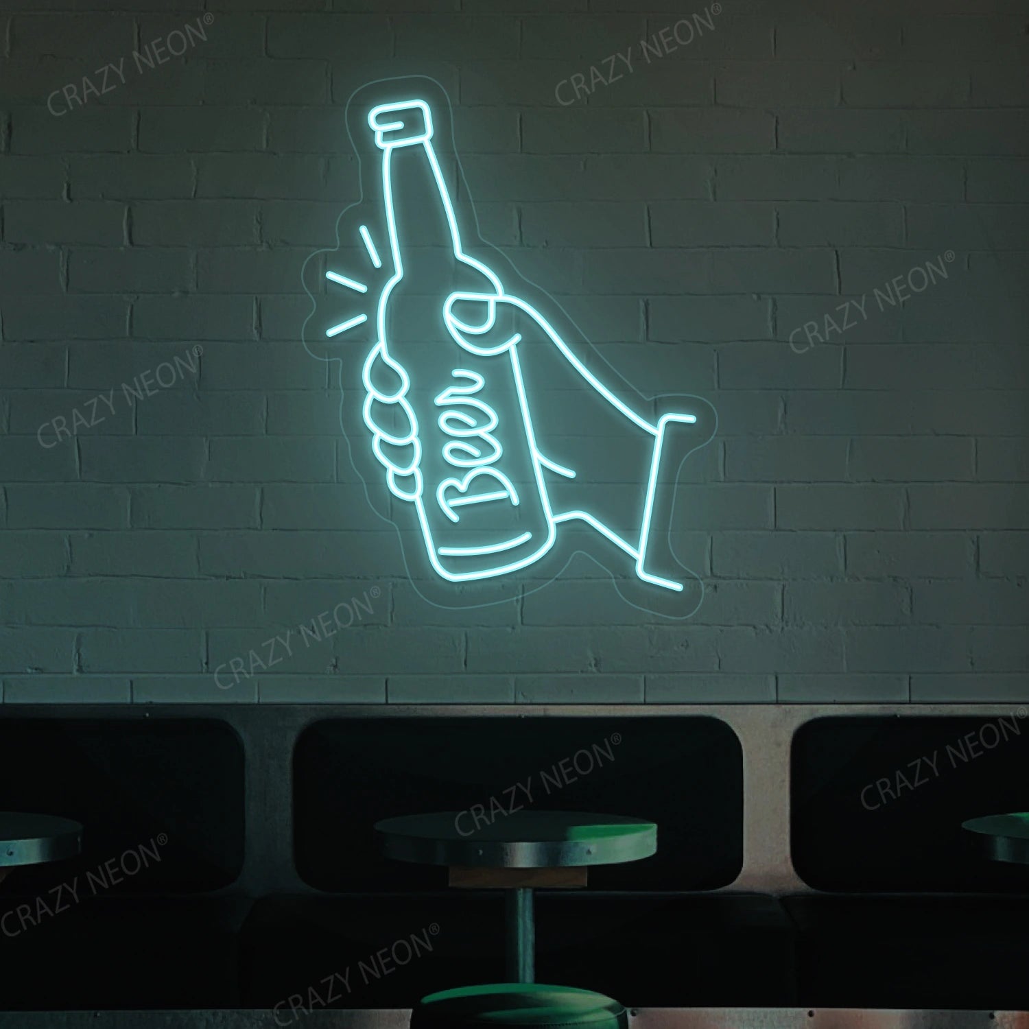 Hand Holding A Beer Neon Sign image 3