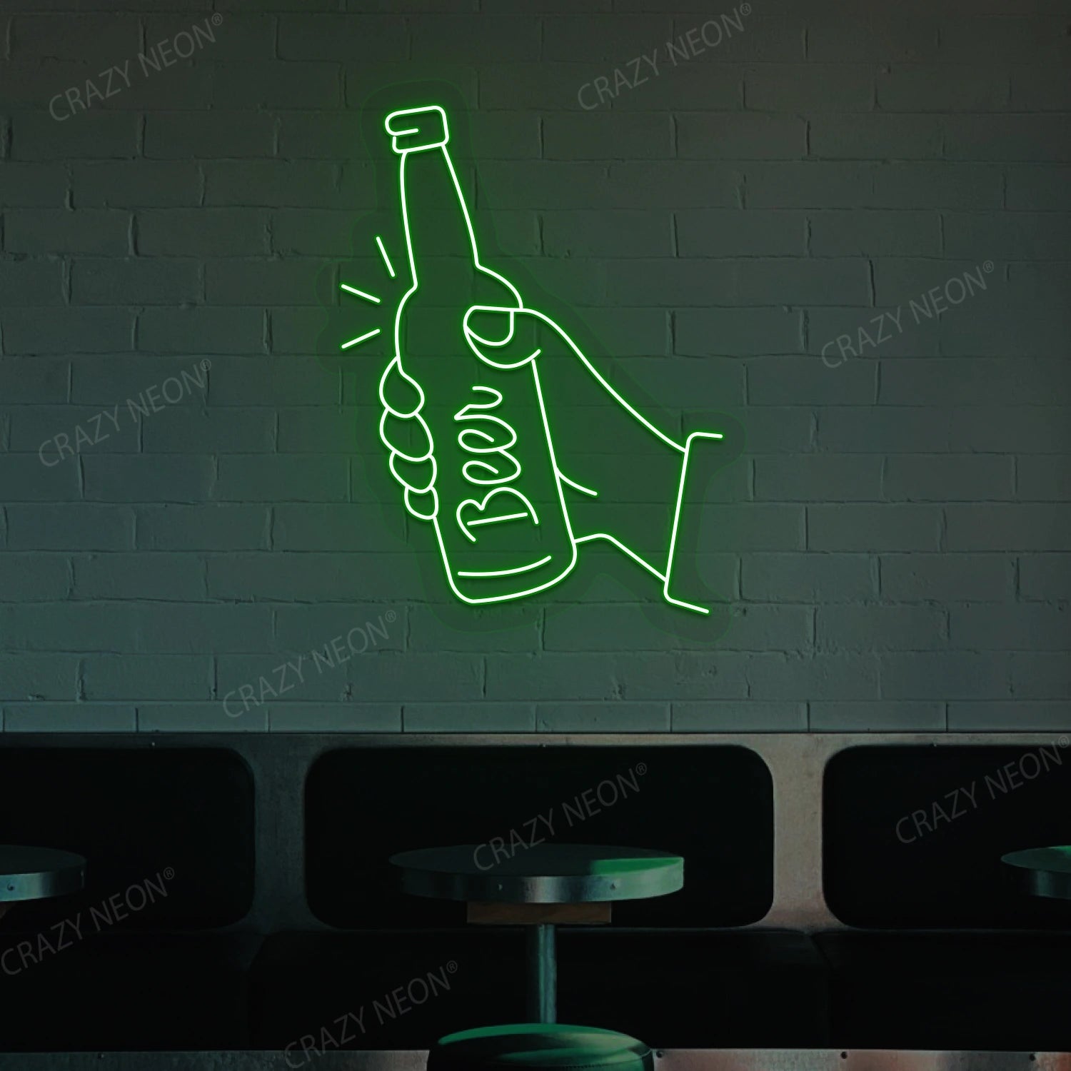 Hand Holding A Beer Neon Sign image 5