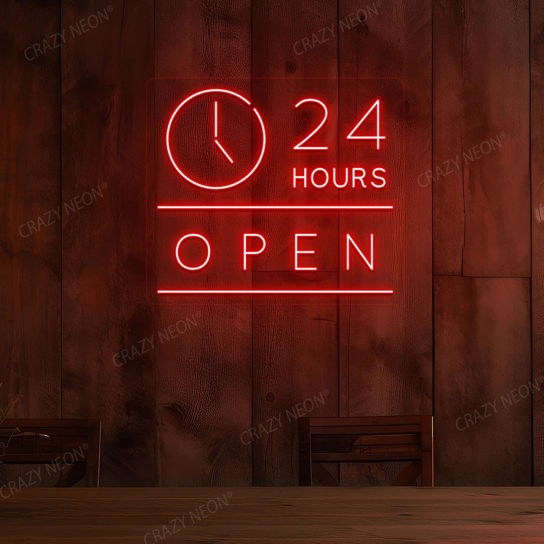 24 Hours Open Sign with Clock image 8