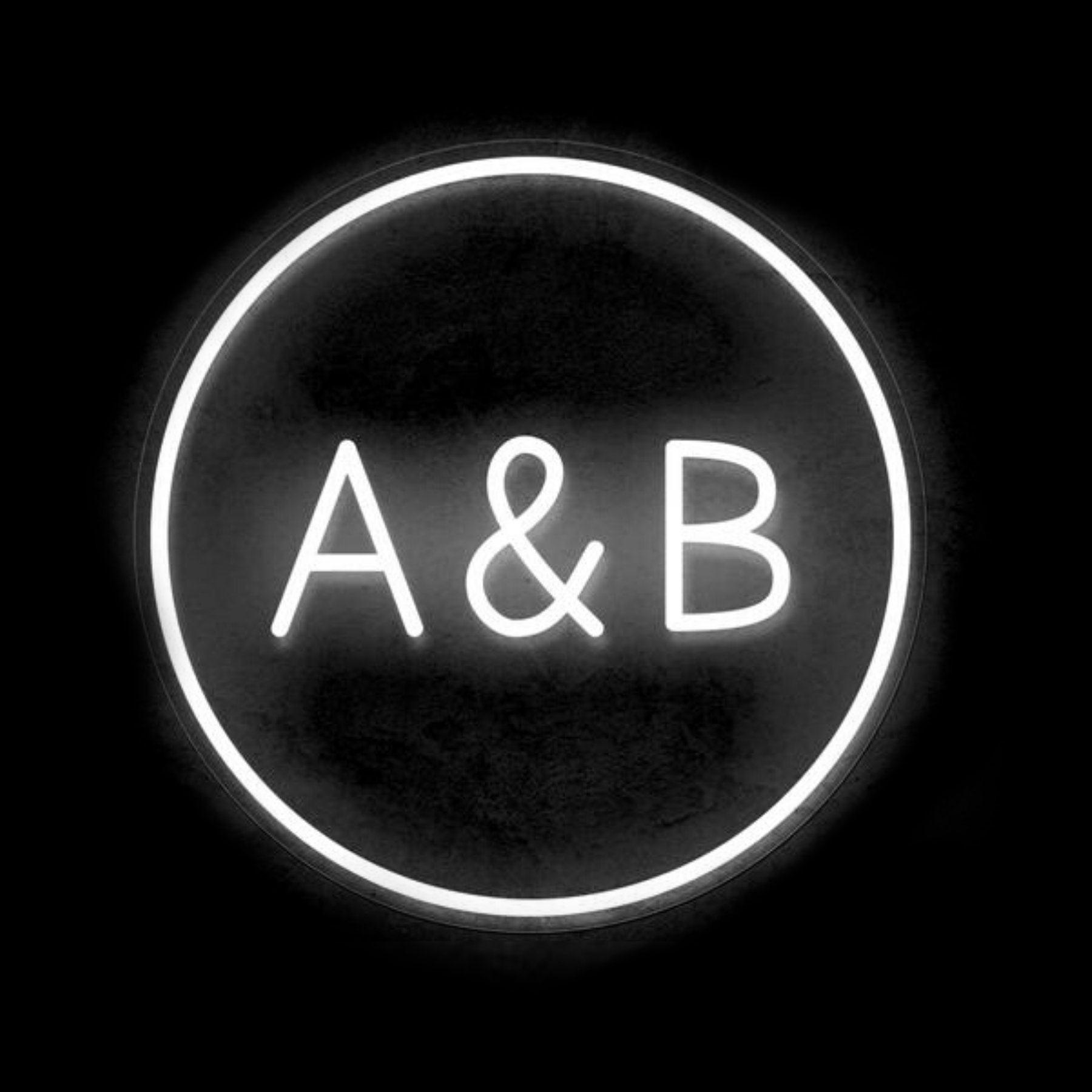 Circle Custom Initials Sign | Wedding neon sign image 1