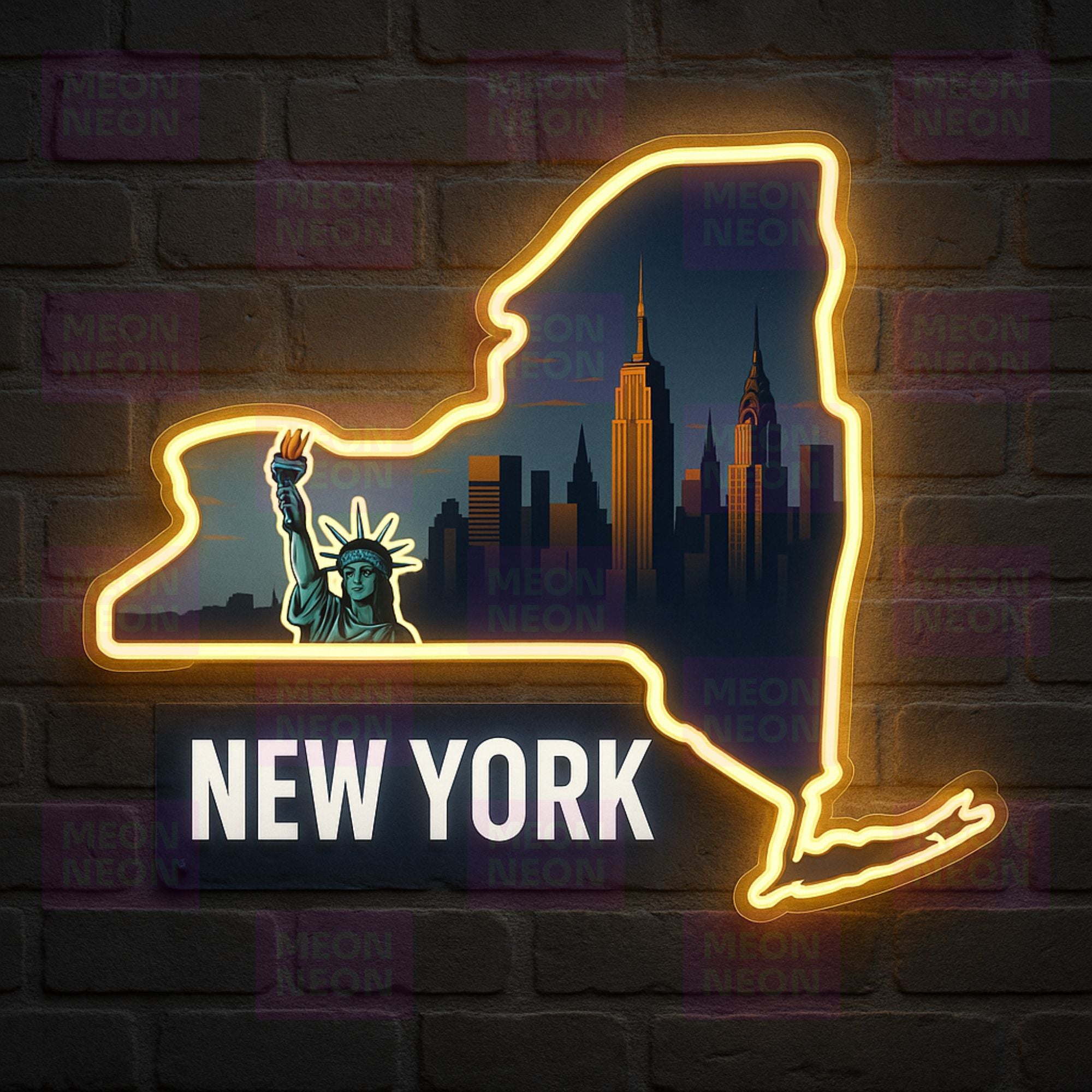 New York State Shape Neon Sign
