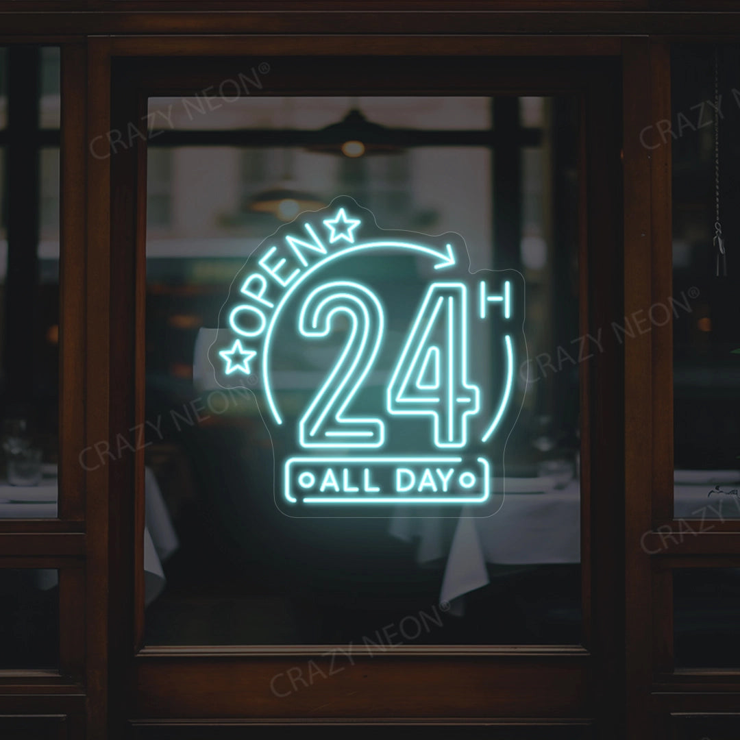 Open 24 Hours All Day Sign image 3