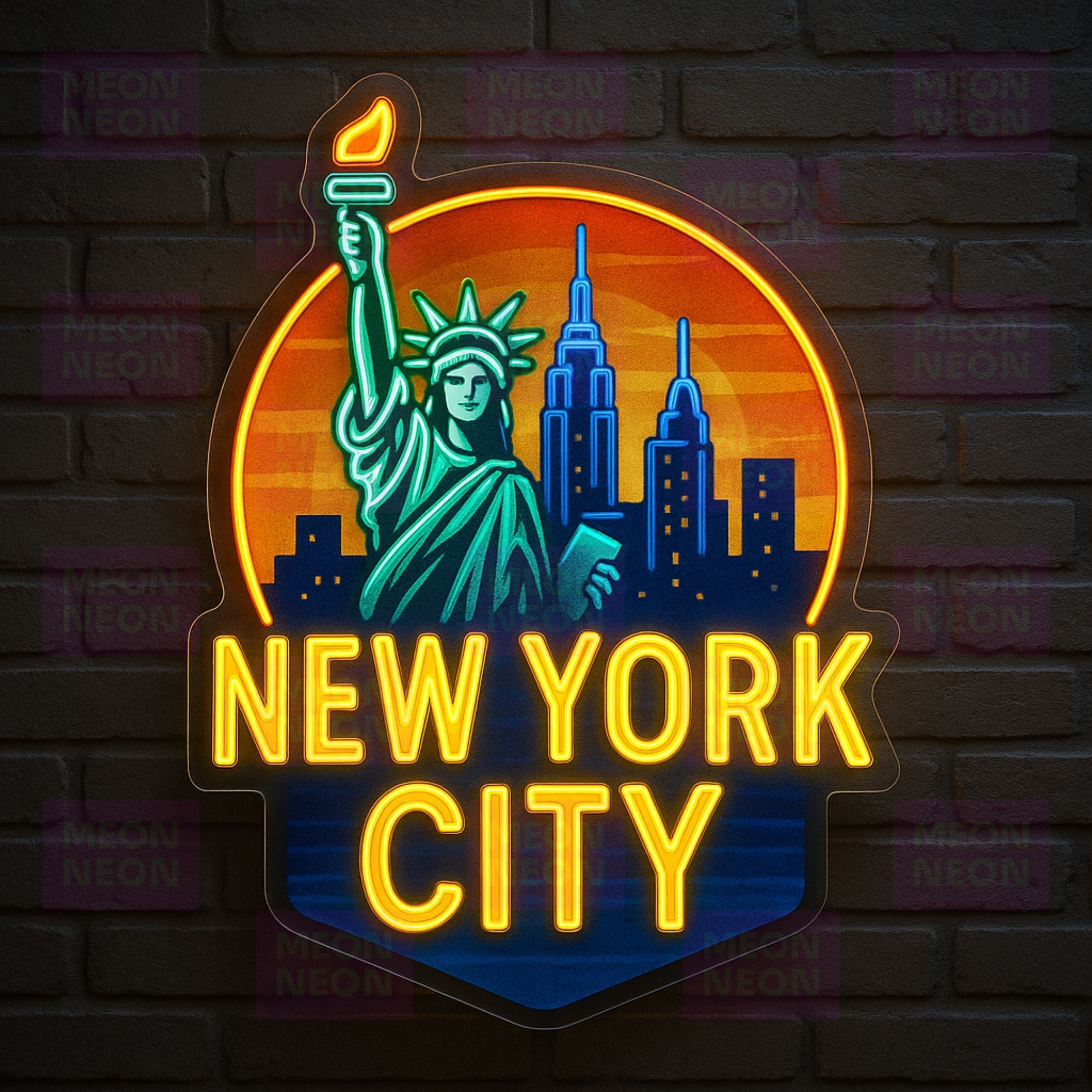 New York City Retro Badge Neon Sign