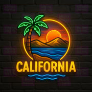 California Bear Republic State Neon Sign