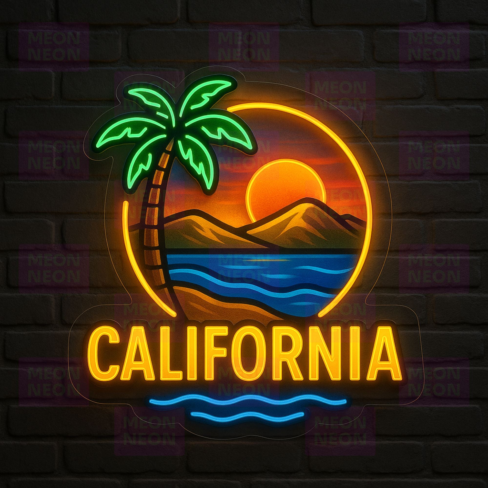 California Bear Republic State Neon Sign