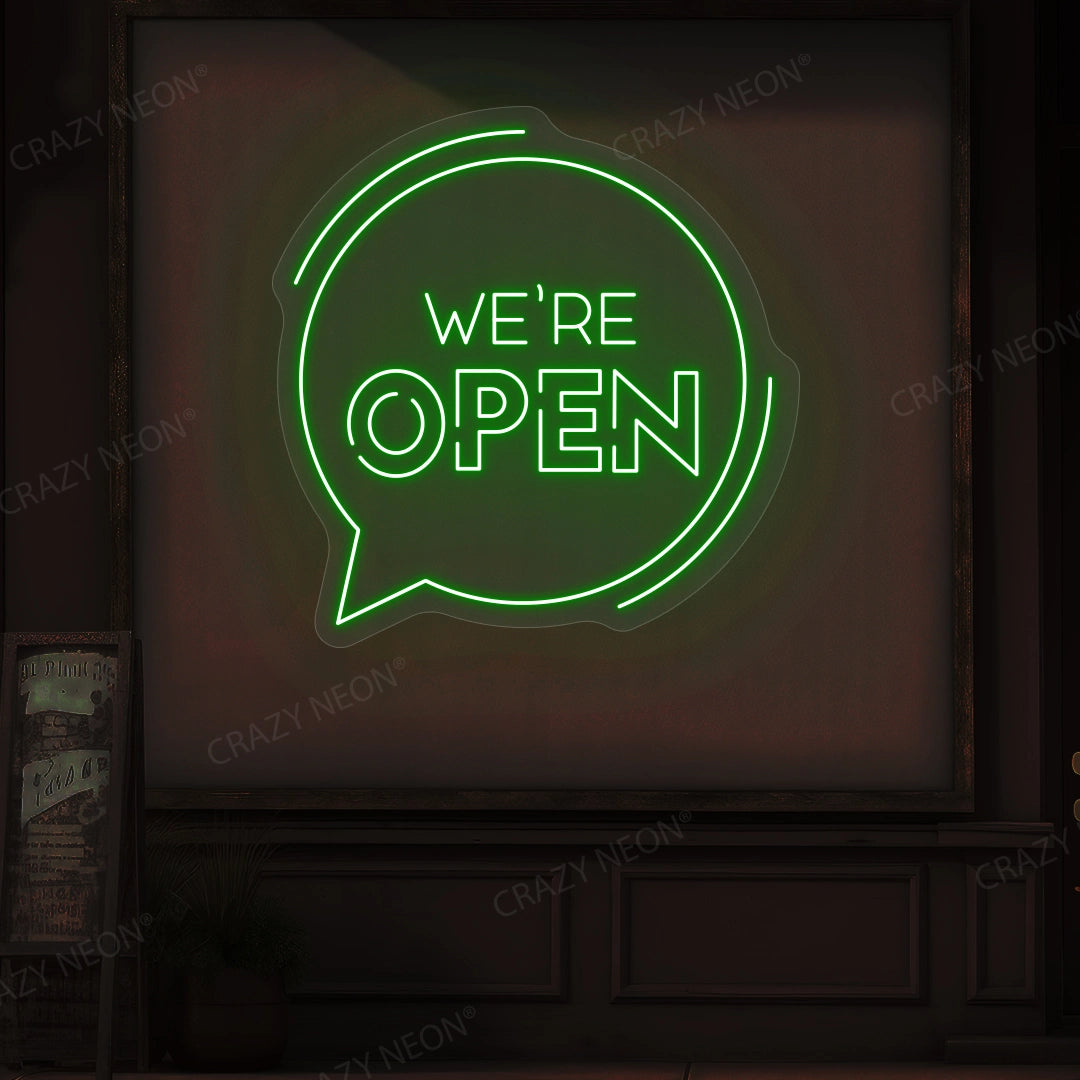 We're Open With Message Icon Sign image 8