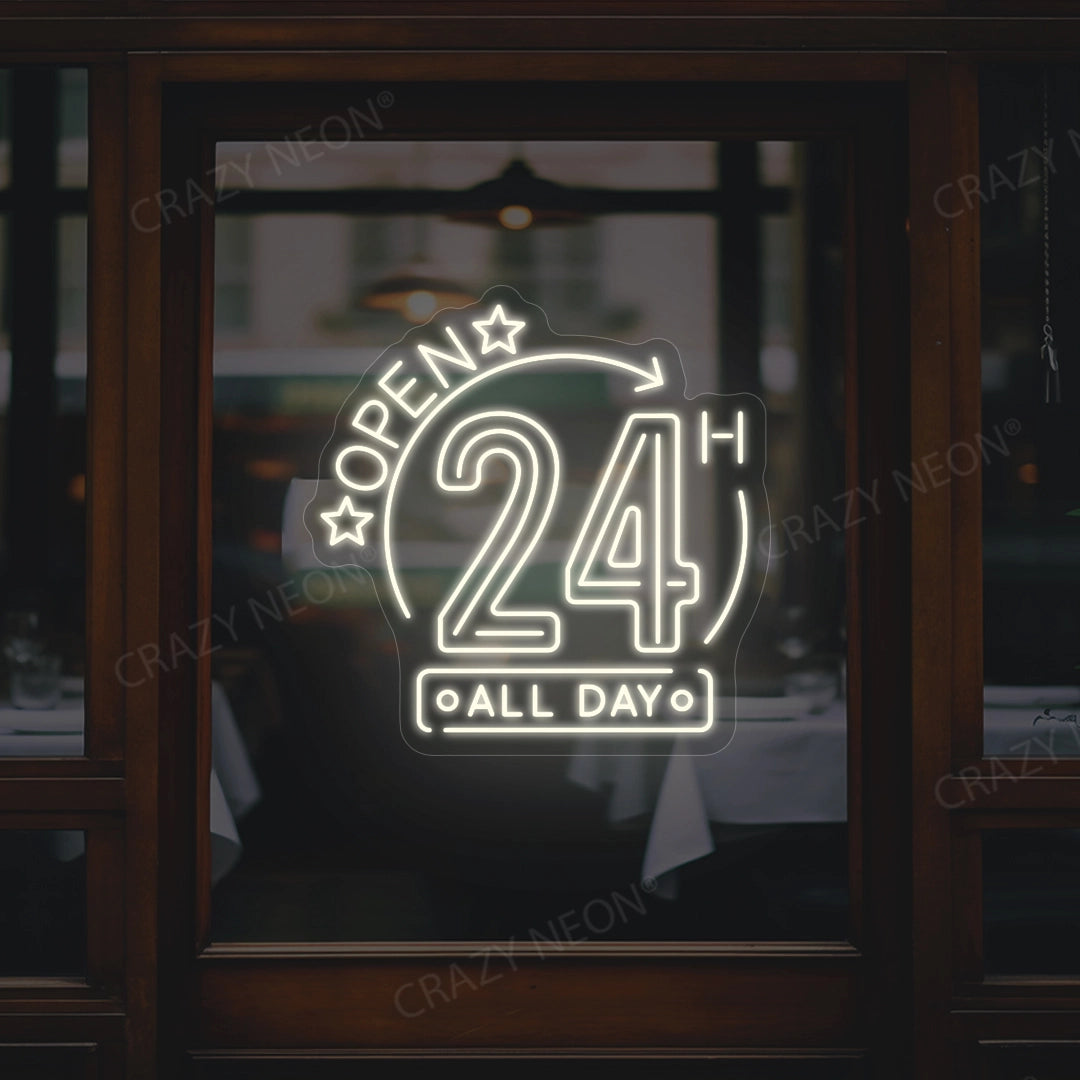 Open 24 Hours All Day Sign image 4