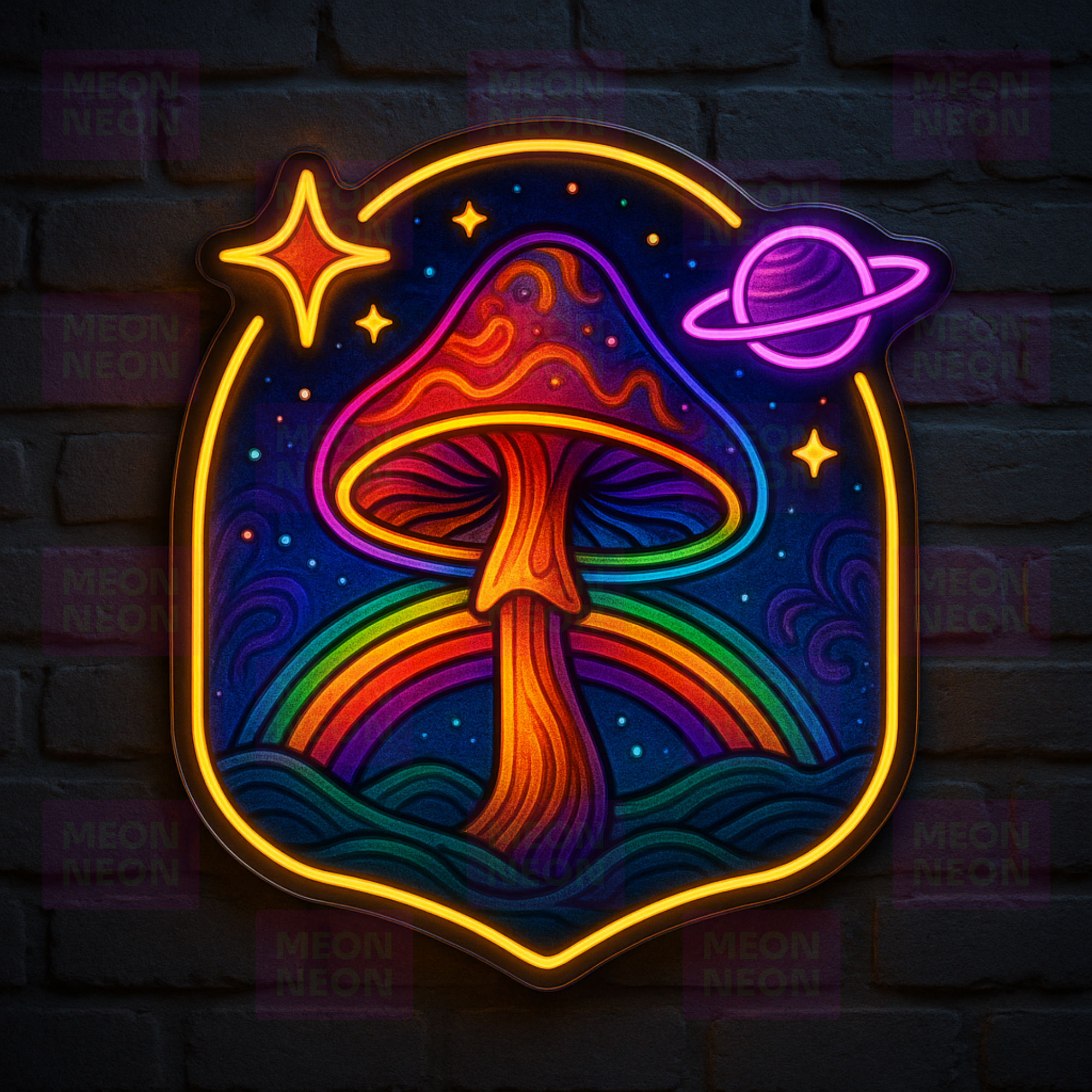 Galactic Mushroom Shield LED Neon Sign