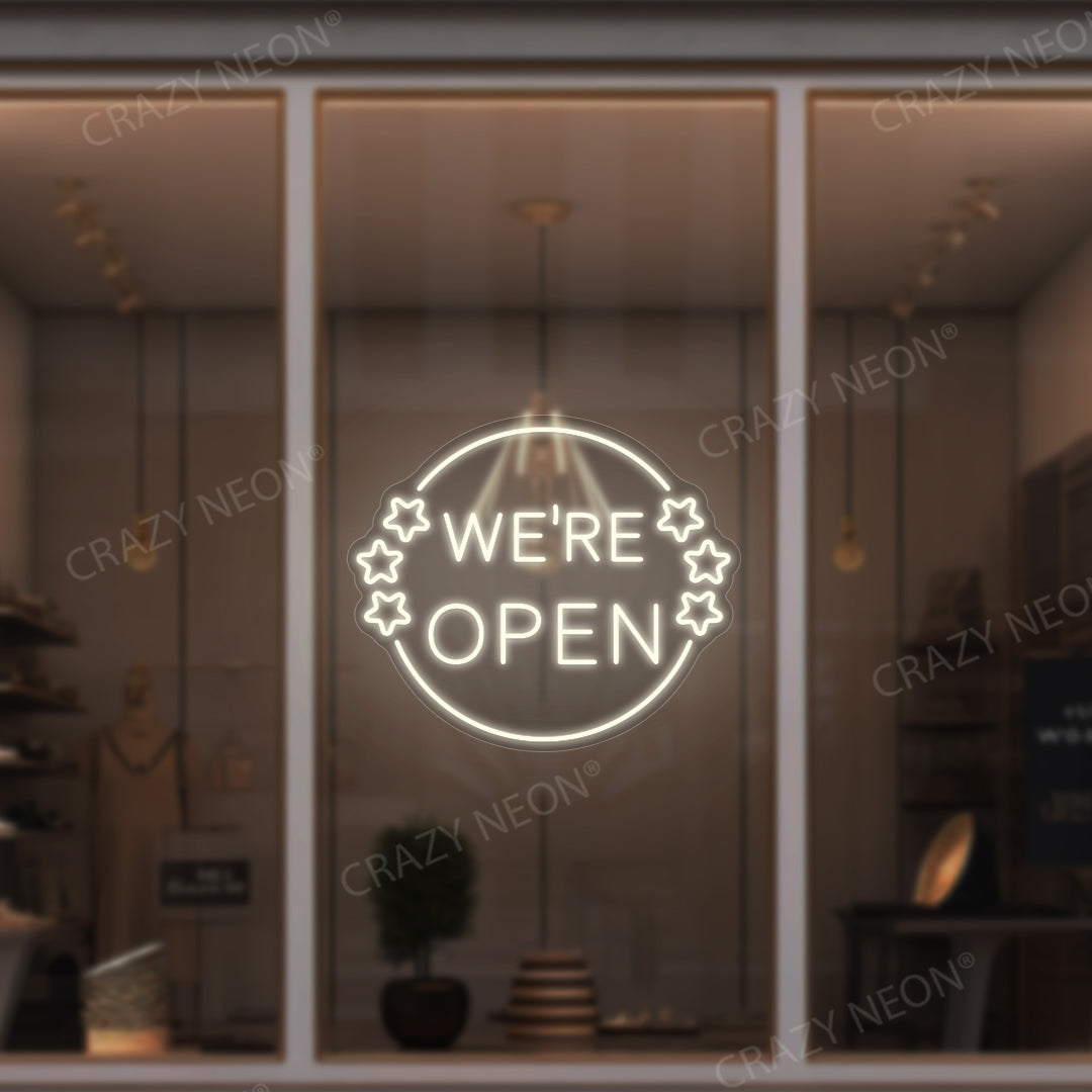 We're Open Neon Sign image 2