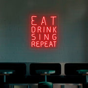 Eat Drink Sing Repeat Neon Sign image 0