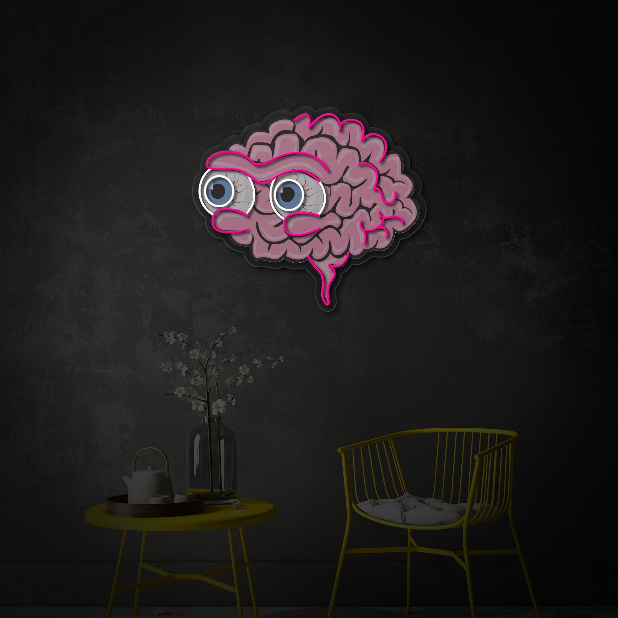 Brain Eye LED Neon Sign | Surreal Wall Art