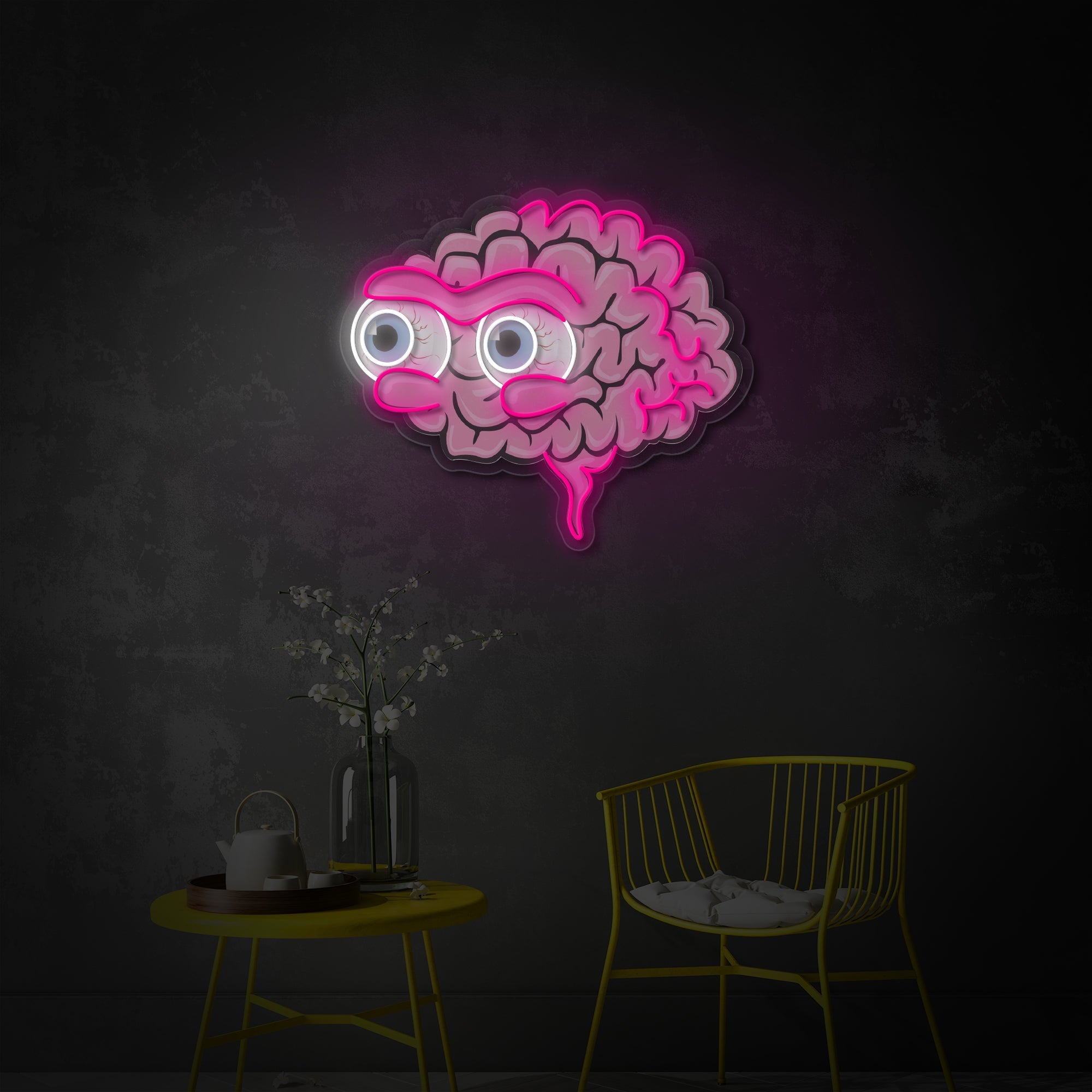 Brain Eye LED Neon Sign | Surreal Wall Art