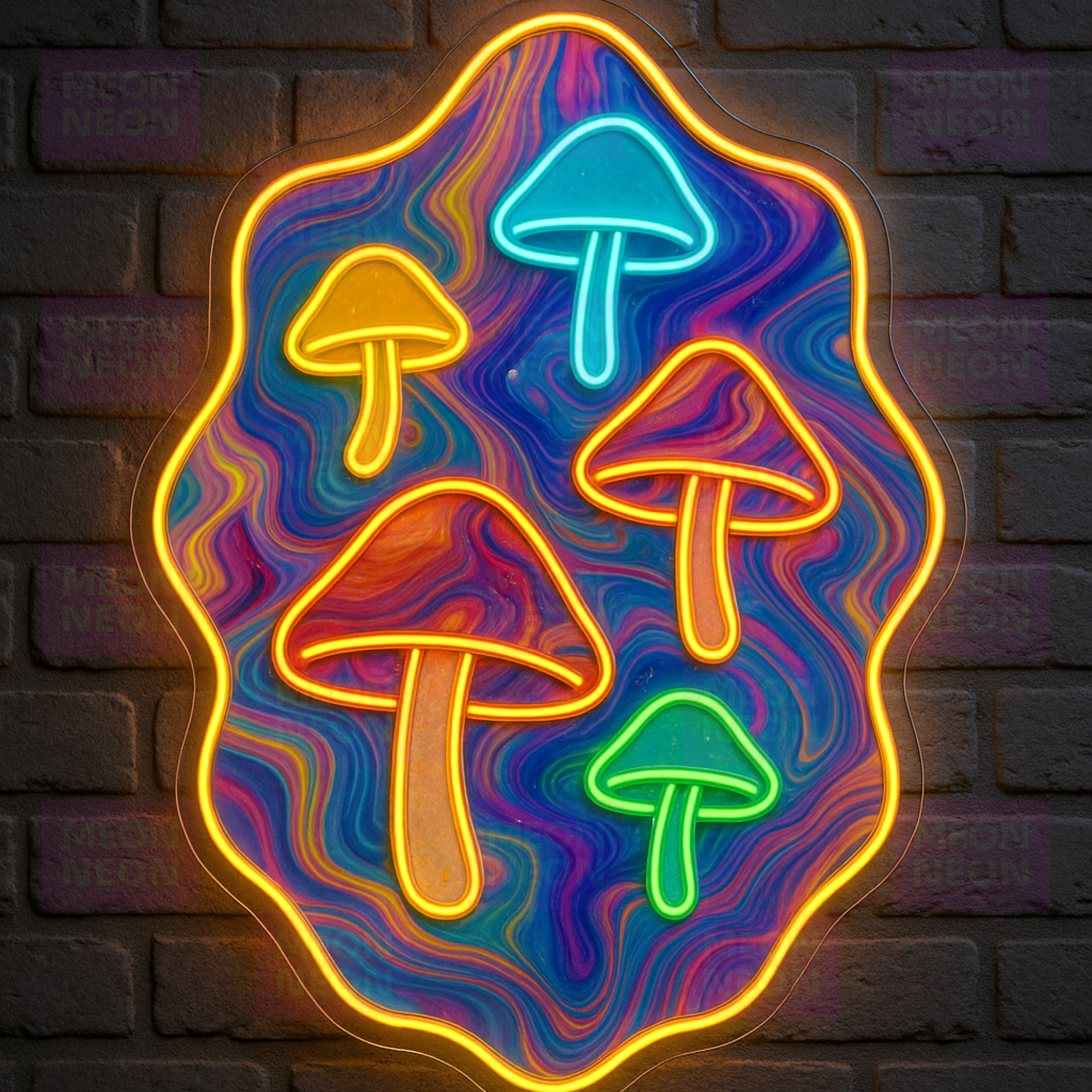 Psychedelic Mushroom Swirl LED Neon Sign