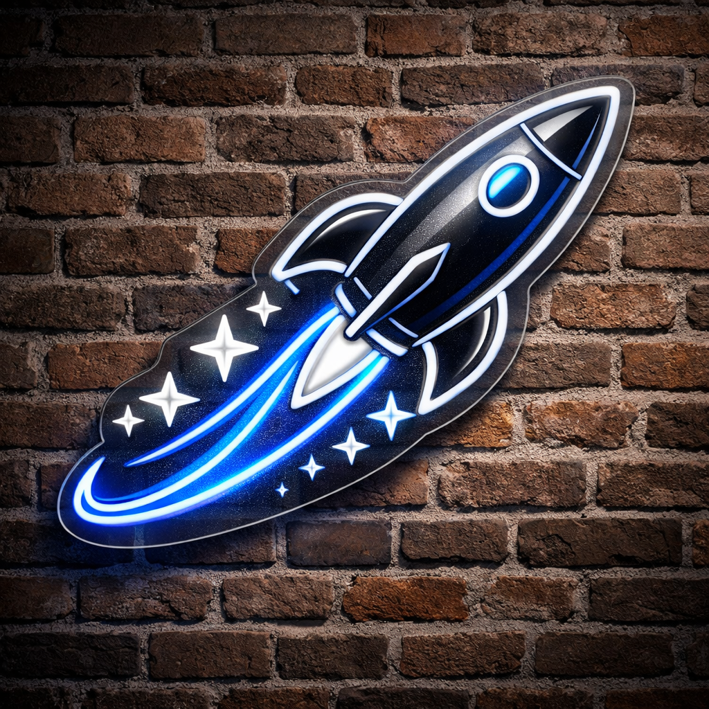 Rocket City Launch LED Neon Sign | Meon Neon