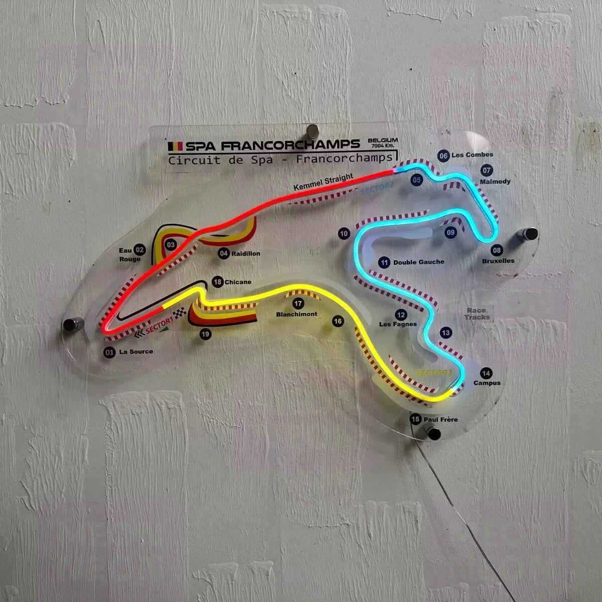 Circuit of Spa-Francorchamps Neon Race Track F1 Formula Neon Sign 