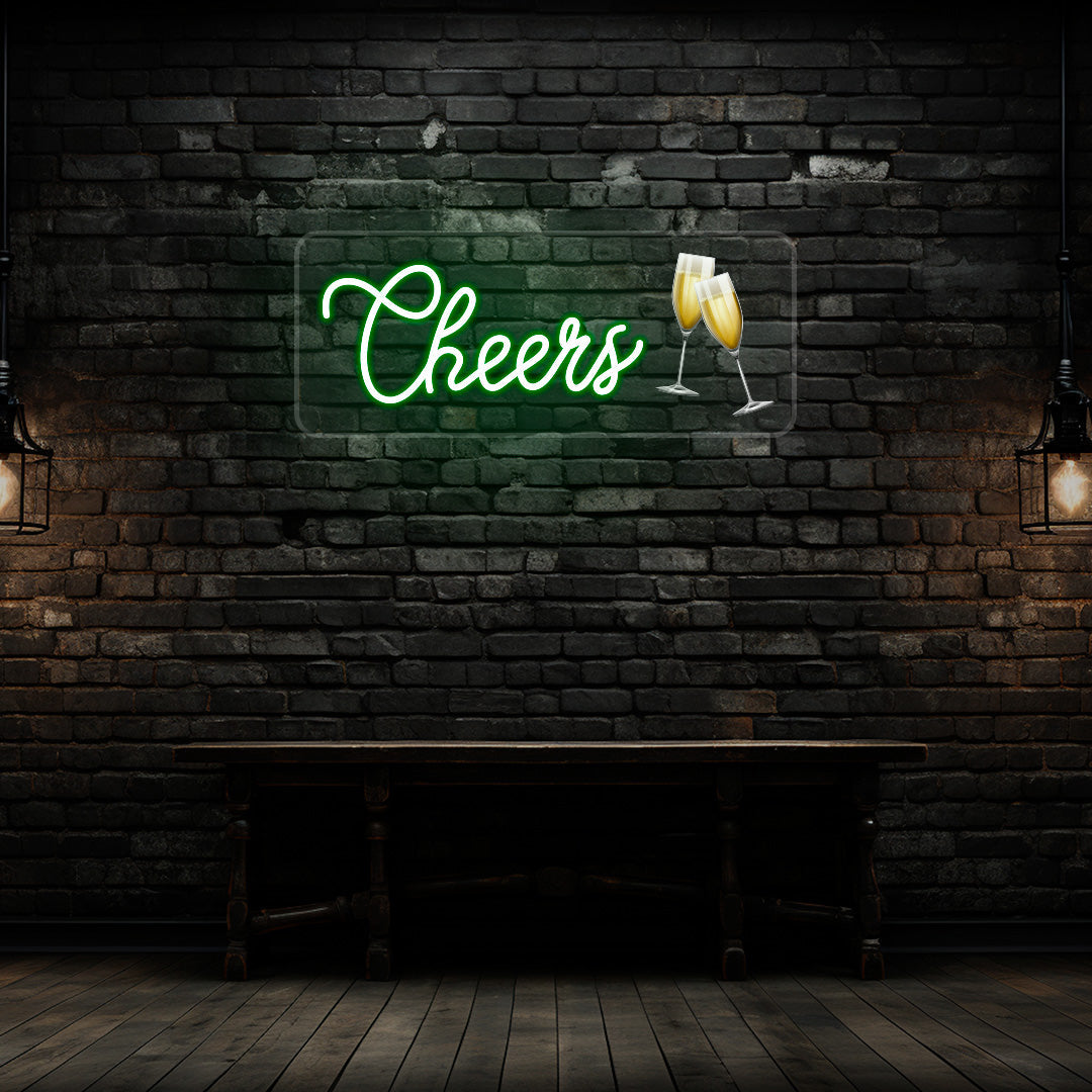 Champagne Glass Cheers Neon Artwork image 2