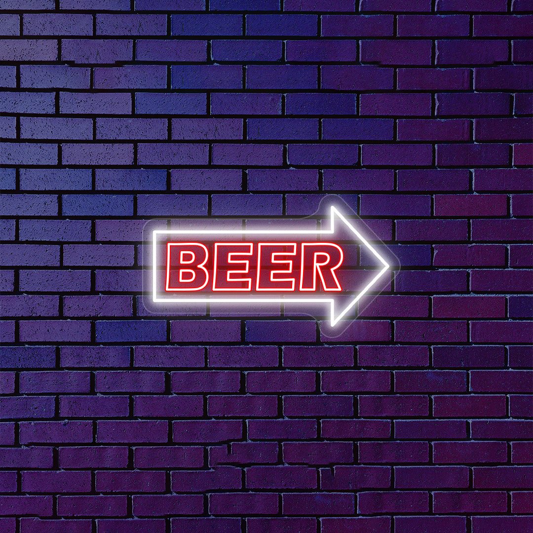 Beer Arrow Neon Sign - Multicolor image 0