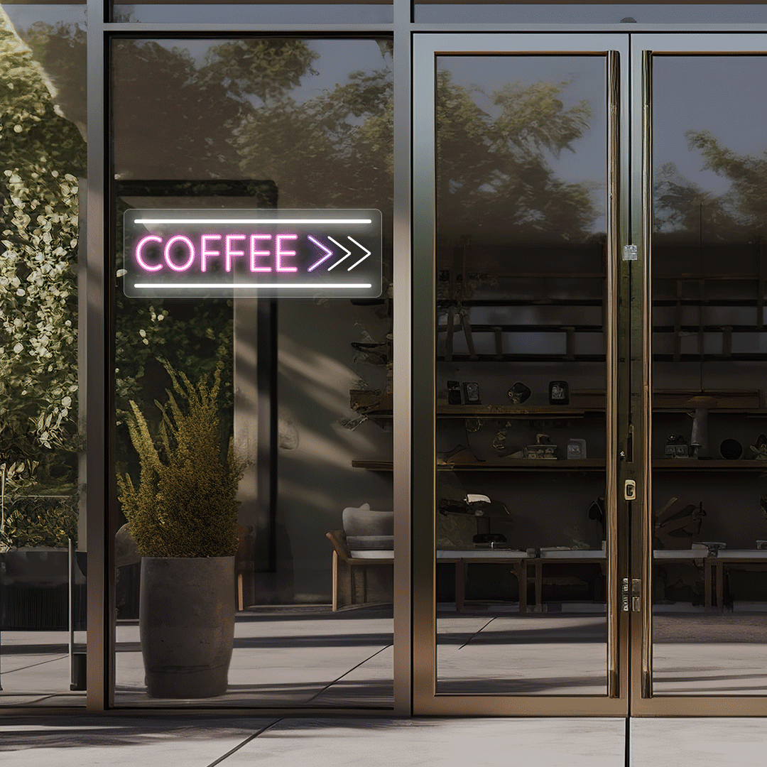 Coffee With Arrow Animated Neon Sign image 0