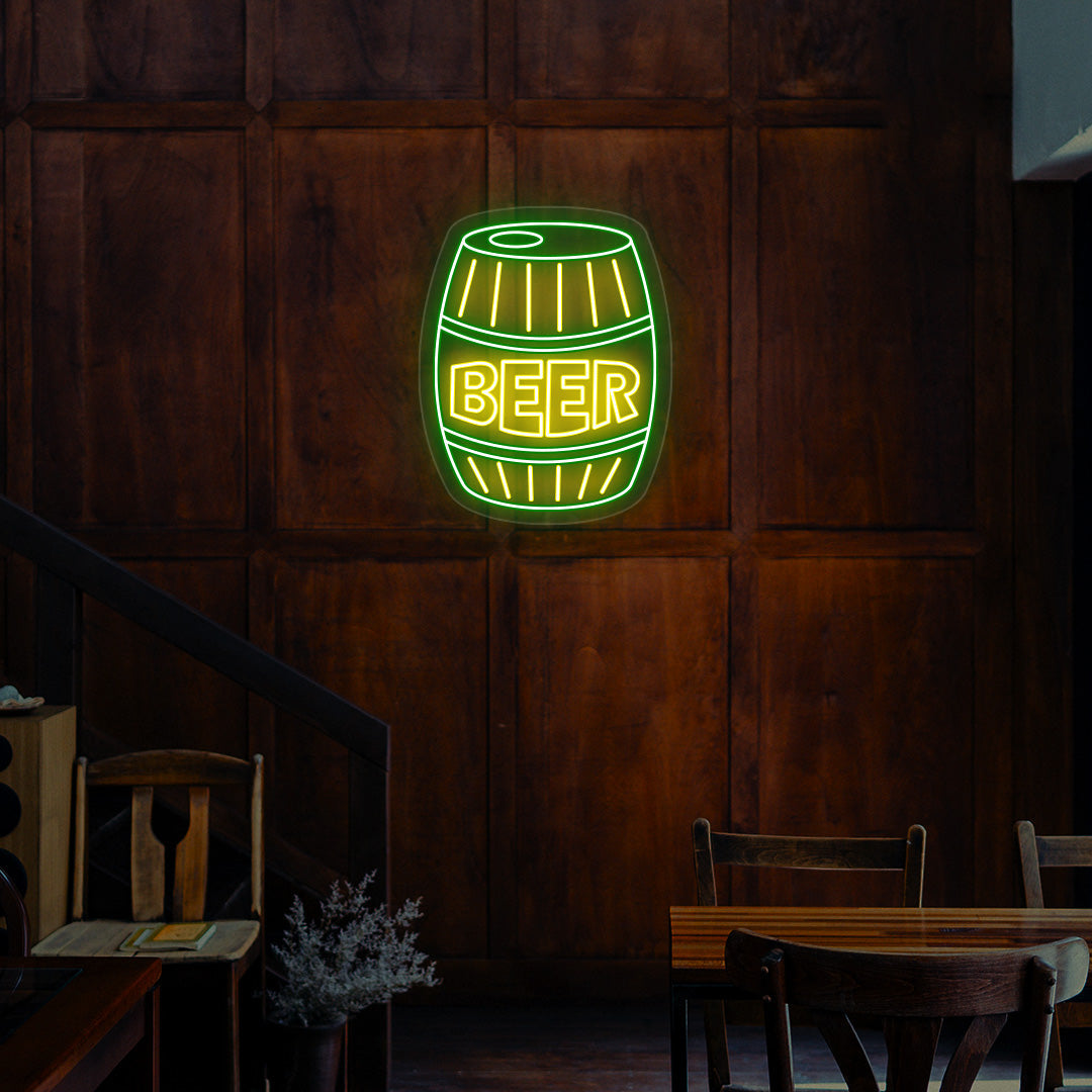 Beer Barrel Neon Sign - Multicolor image 1