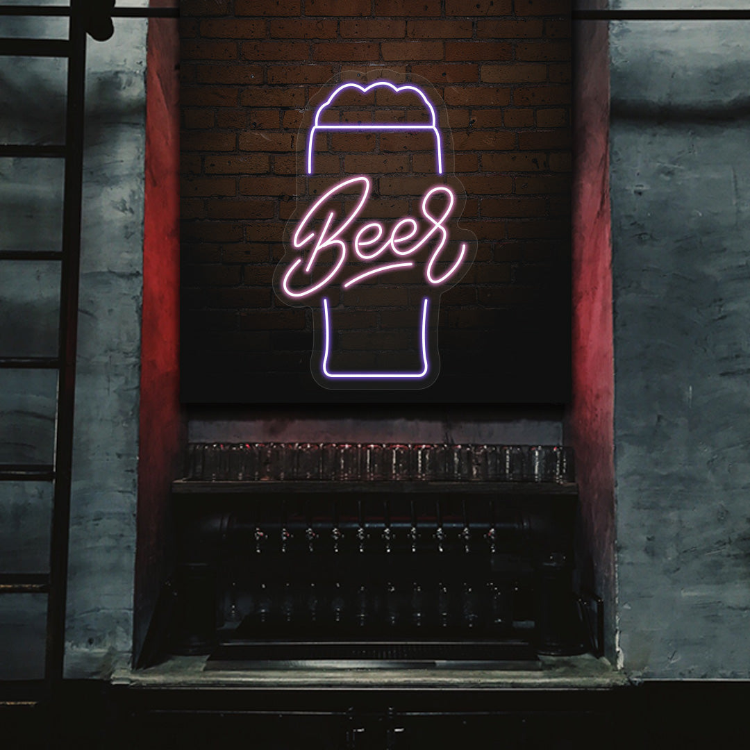 Beer Glass Neon Sign Multicolor image 2