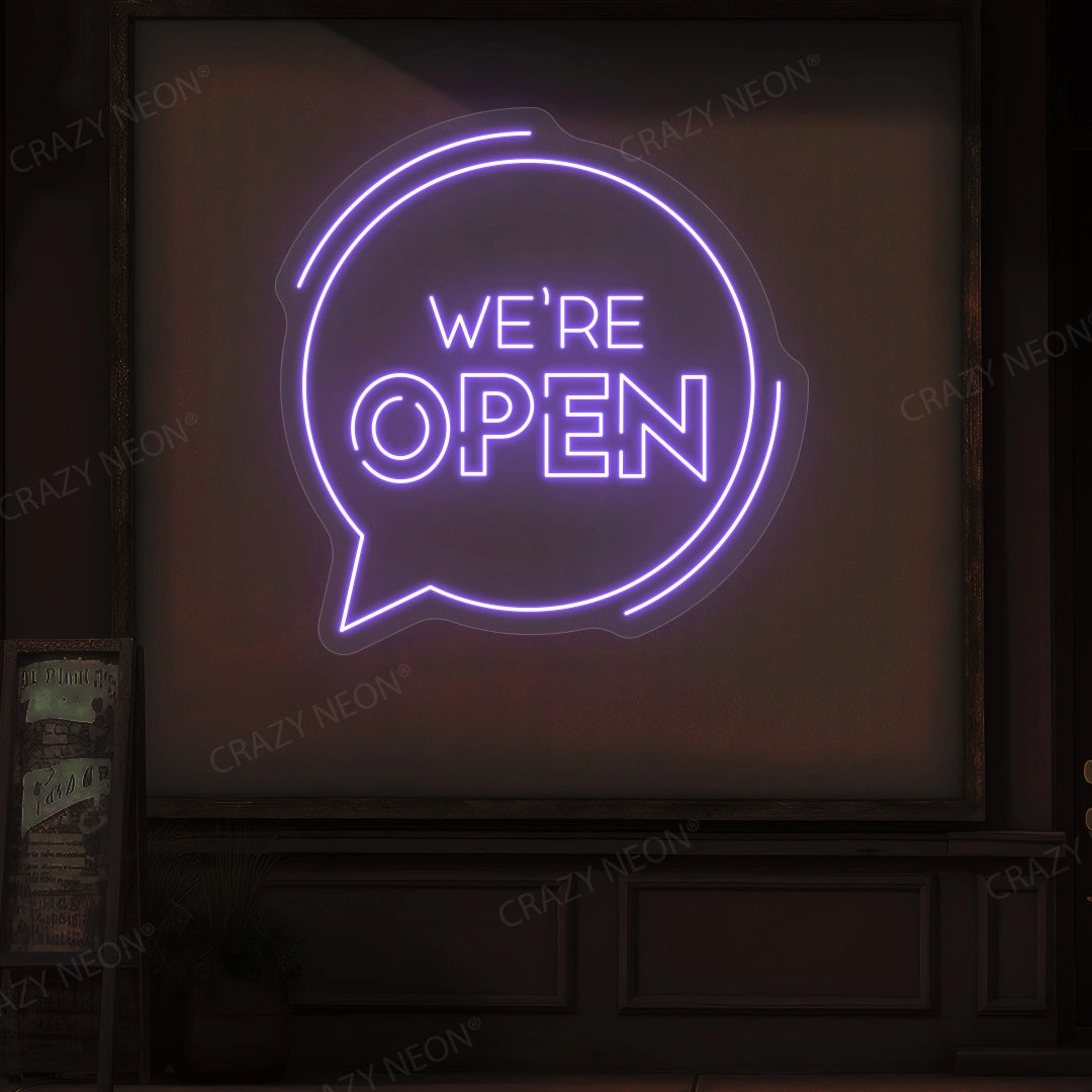 We're Open With Message Icon Sign image 6