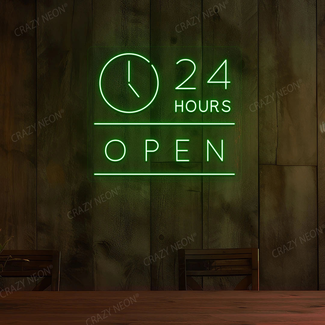 24 Hours Open Sign with Clock image 4