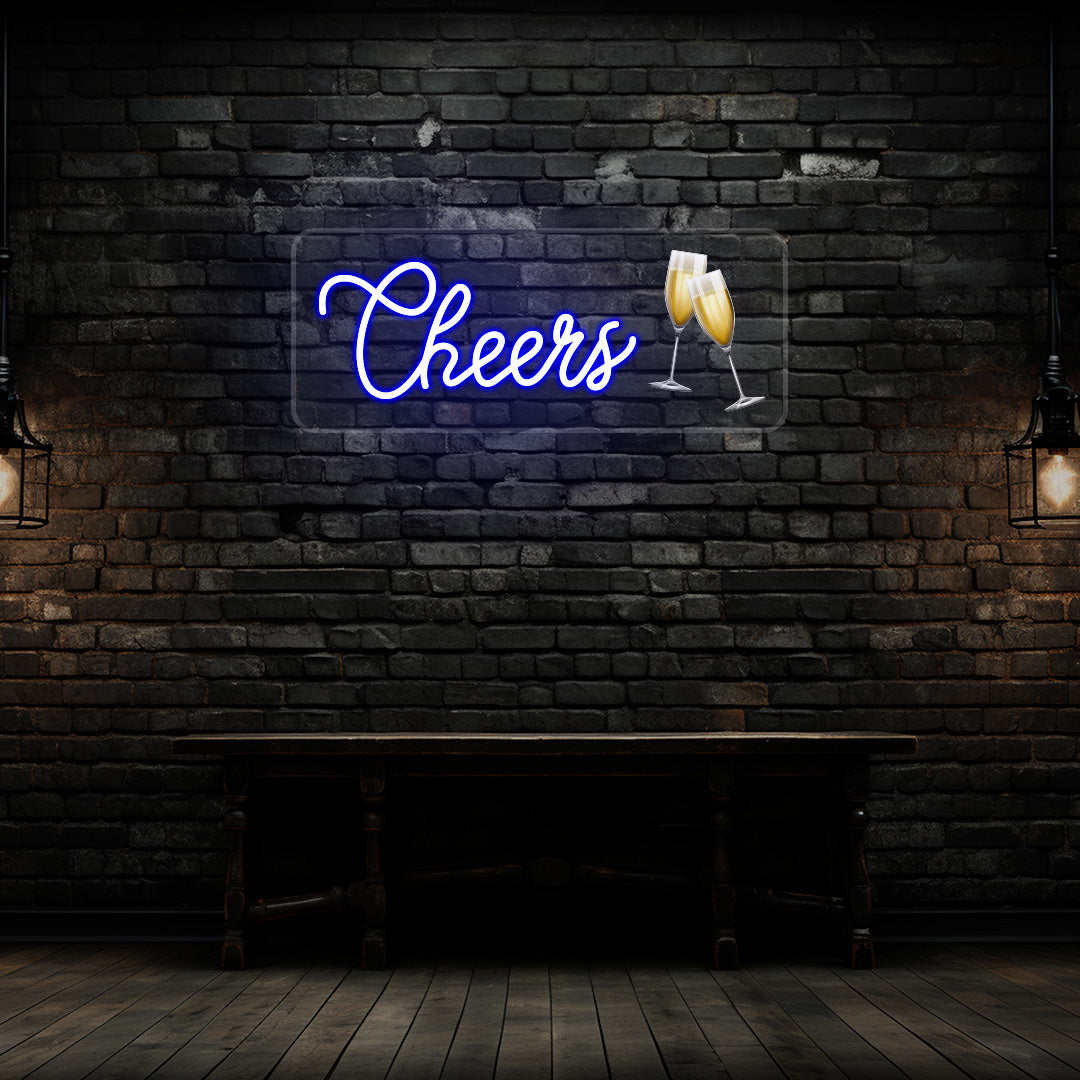 Champagne Glass Cheers Neon Artwork image 0