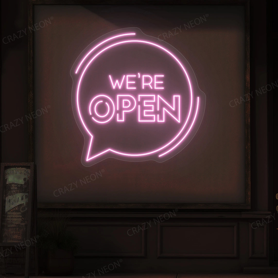 We're Open With Message Icon Sign image 7
