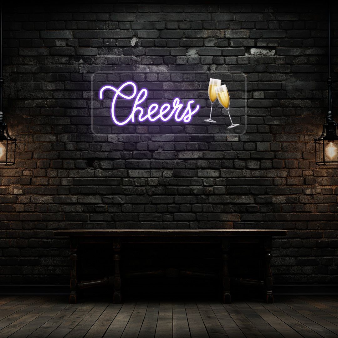 Champagne Glass Cheers Neon Artwork image 9