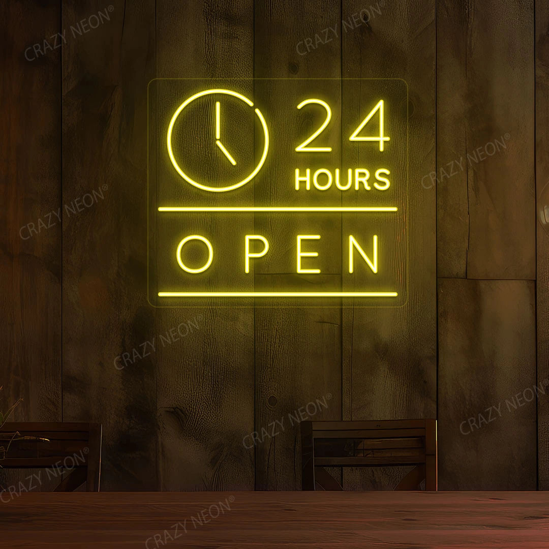 24 Hours Open Sign with Clock image 9