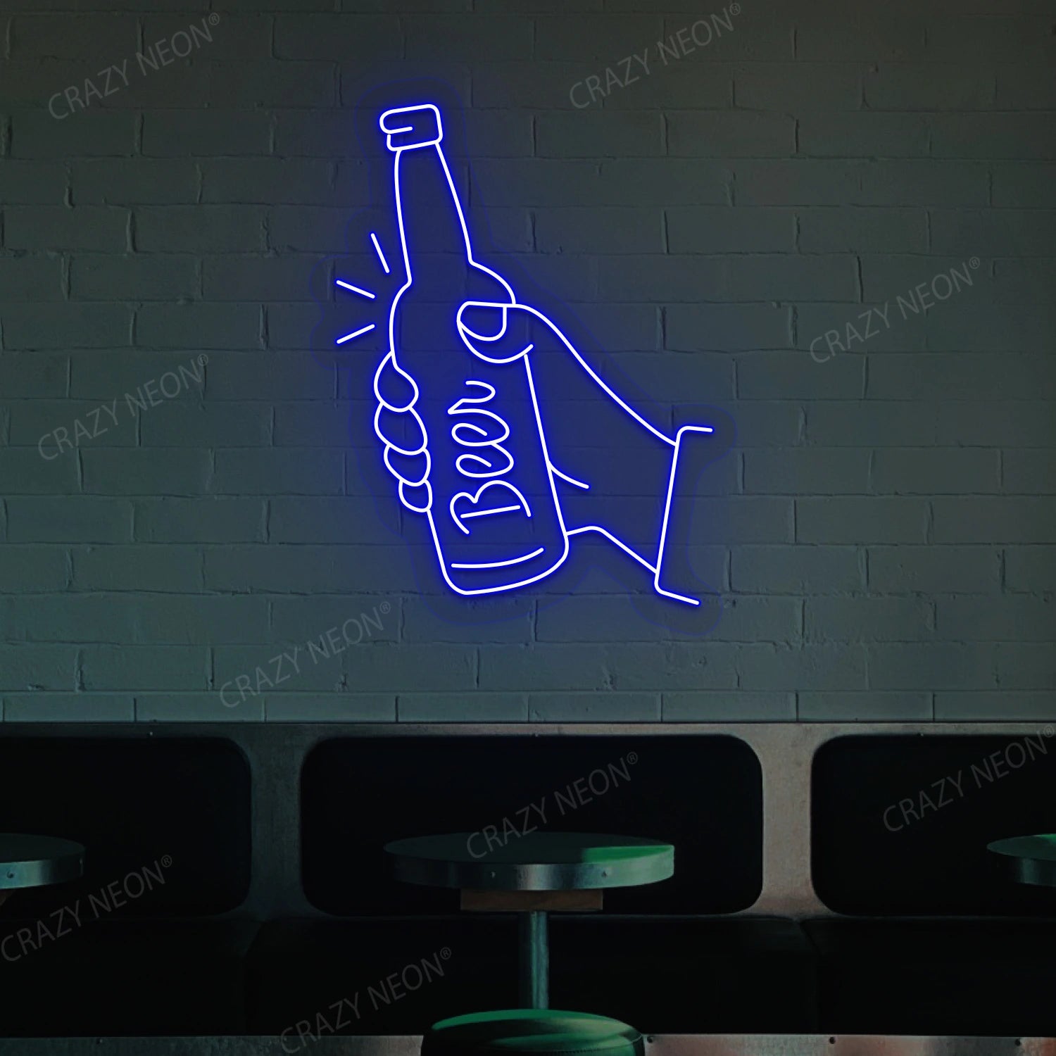 Hand Holding A Beer Neon Sign image 4