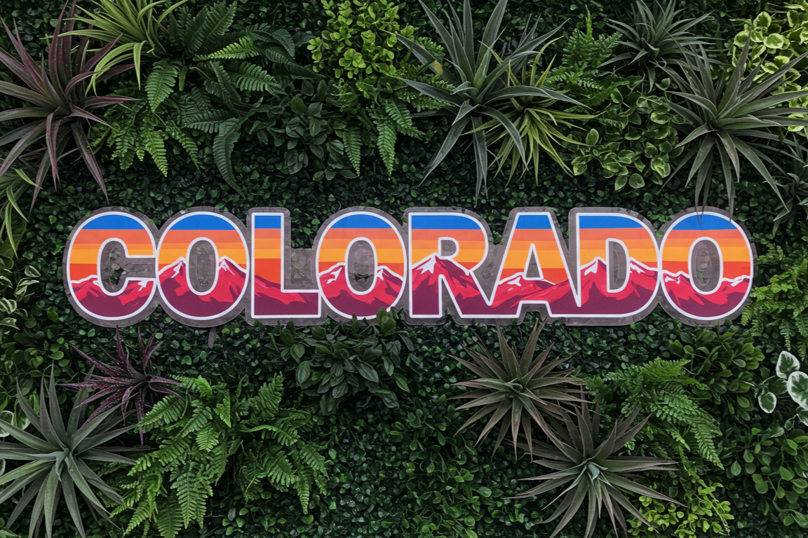 Colorado LED Neon Sign with Mountain Scene