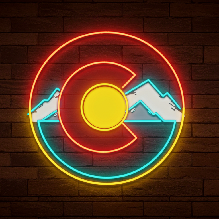 Colorado Mountain Logo Neon LED Sign