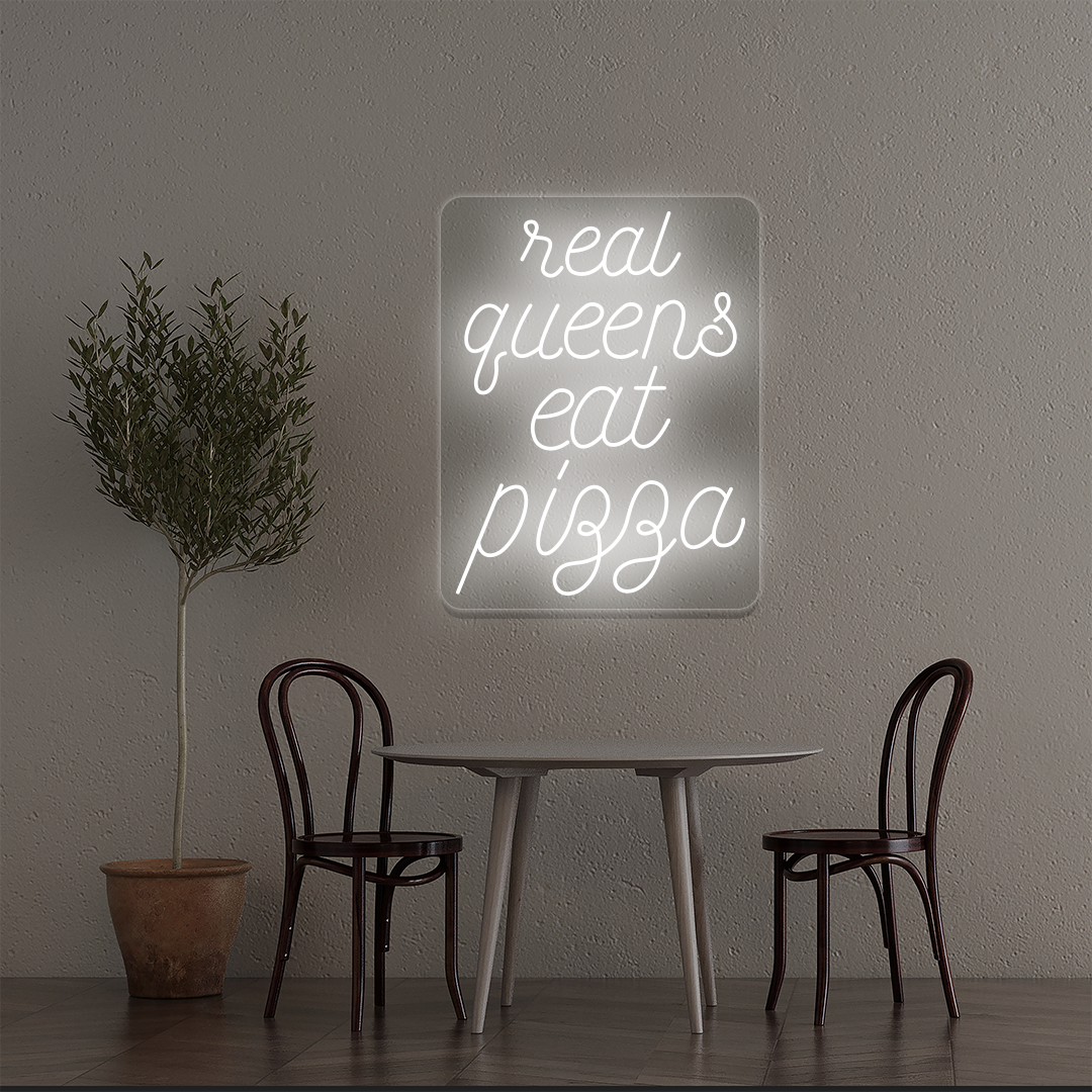Real Queens Eat Pizza Neon Sign image 2