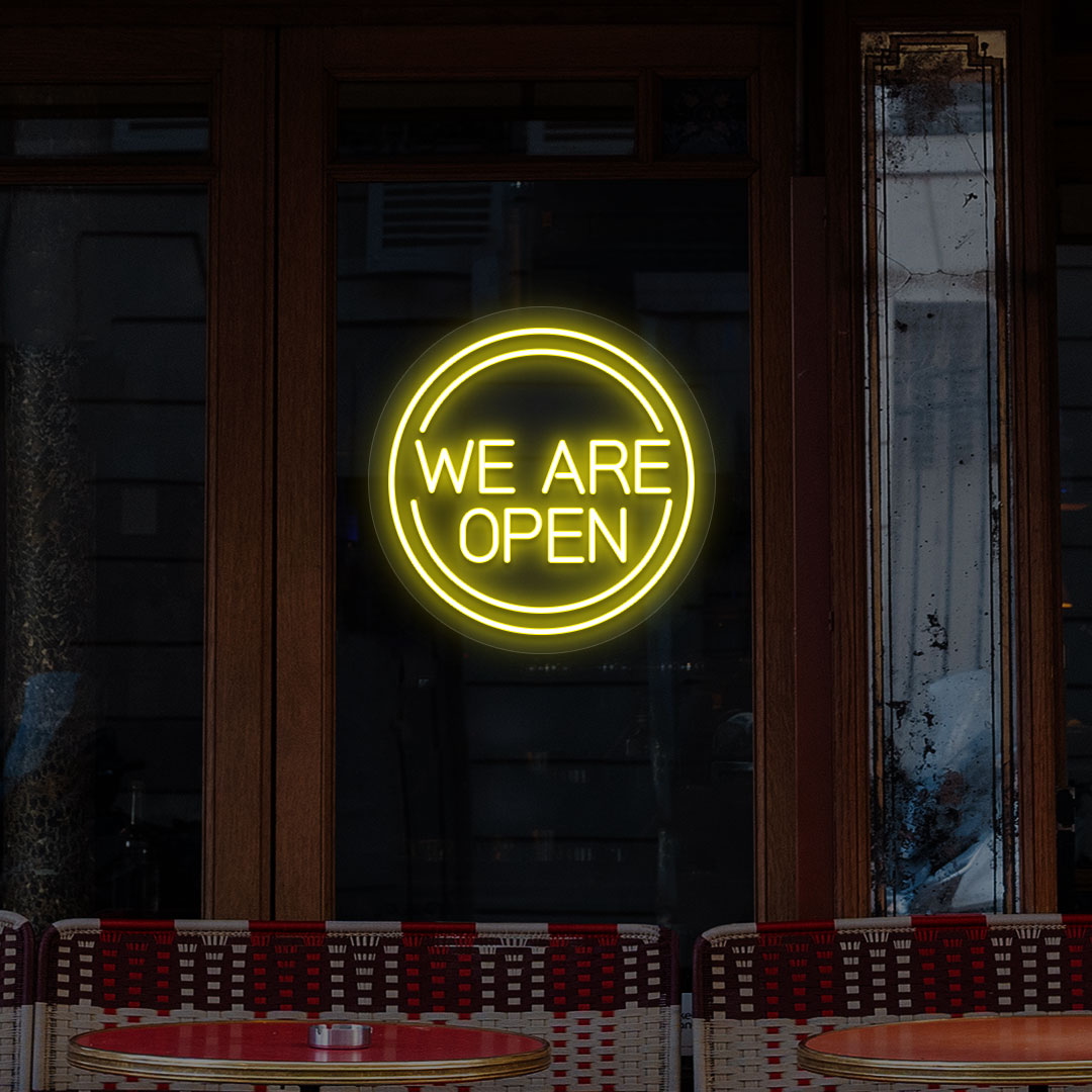 We Are Open Sign in Circle image 2