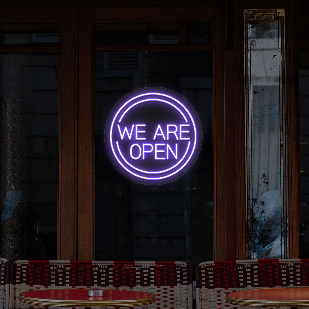 We Are Open Sign in Circle image 4