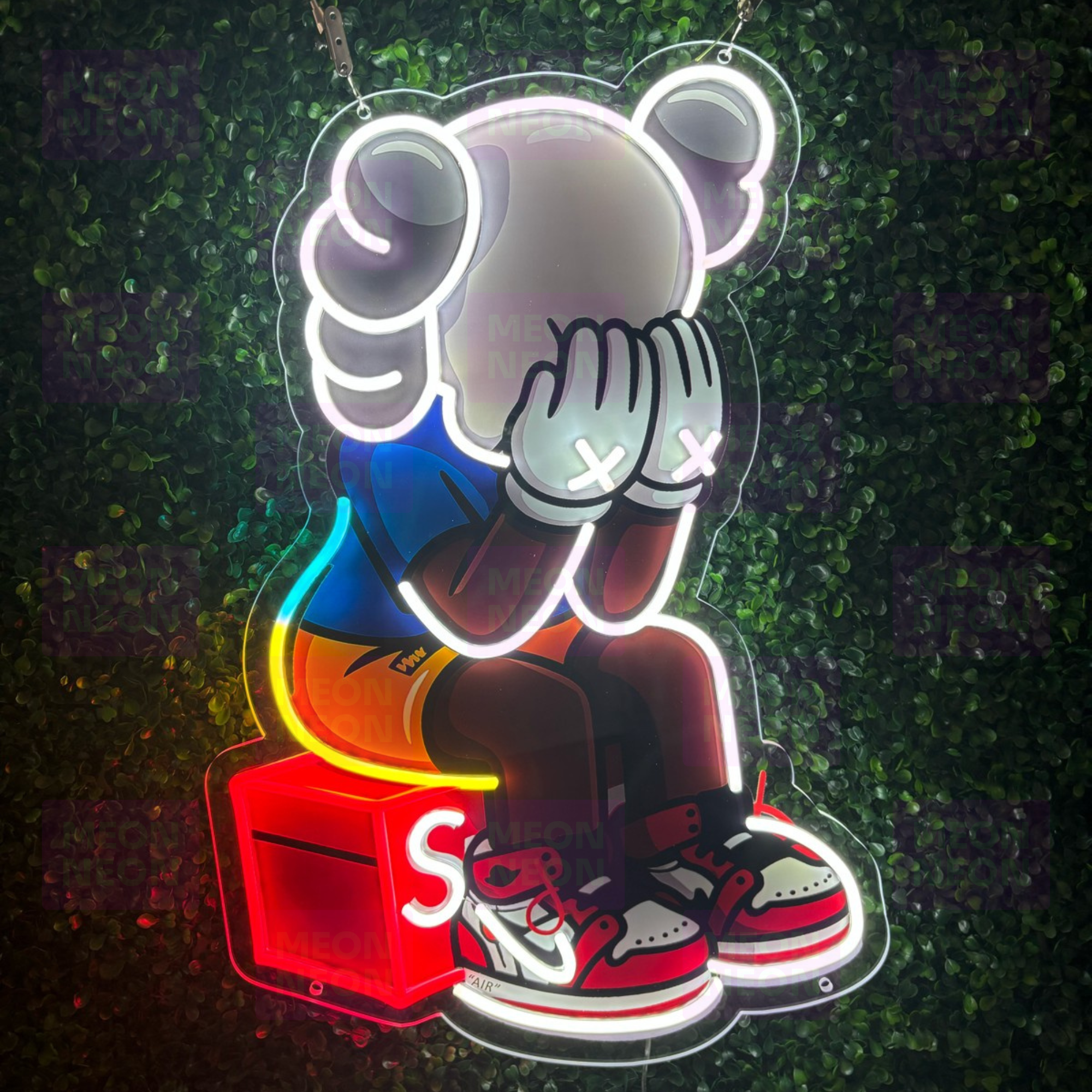 KAWS Seated Figure LED Neon Sign | Street Art Decor