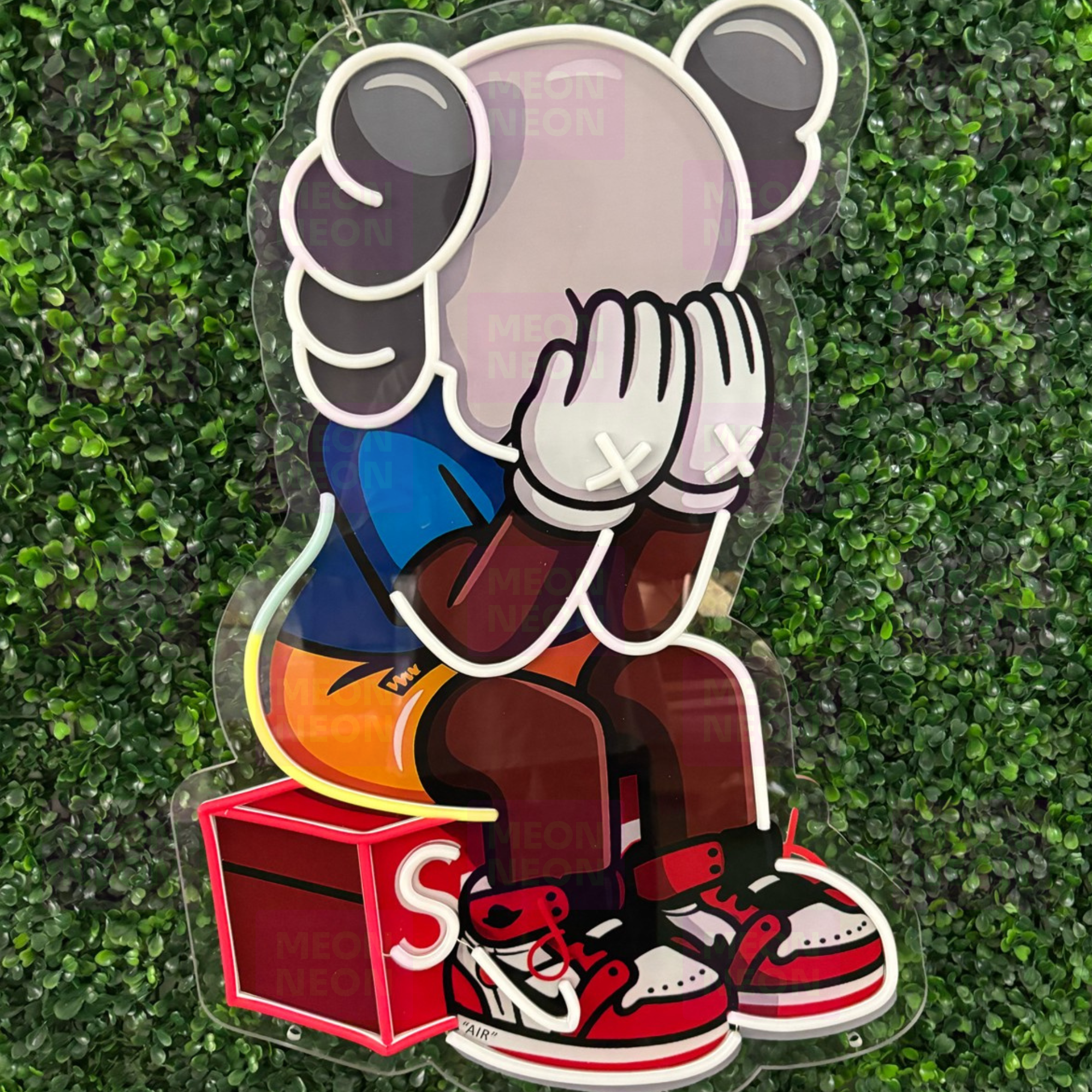 KAWS Seated Figure LED Neon Sign | Street Art Decor